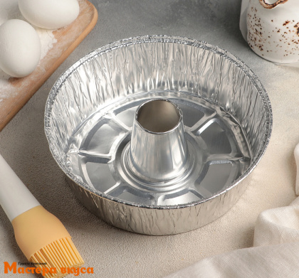Форма алюминевая одноразовая Круглая d-19 см h-5 см "Кекс"