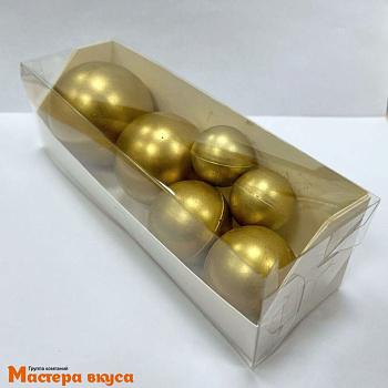 Фигурки из шок. глазури "Набор 6 шаров", ЗОЛОТОЙ, d~5.5/ 4.5/ 3.5/ 2.5 см