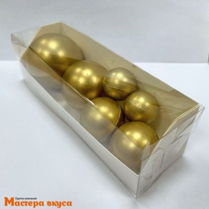 Фигурки из шок. глазури "Набор 6 шаров", ЗОЛОТОЙ, d~5.5/ 4.5/ 3.5/ 2.5 см