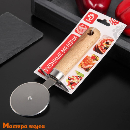 Нож для пиццы и теста "Древо", деревянная ручка, 20,5 см