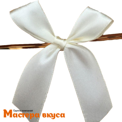 Твист-лента бант БЕЛЫЙ, 8-10 см, (упак 10 шт)