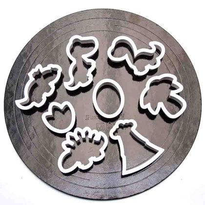 Набор вырубок пластик ПАРК ДИНОЗАВРОВ, (набор 8 шт), ~5*6см, h-1,5см