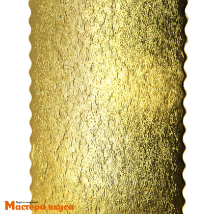 Подложка ФИГУРНАЯ картон прямоугольная золото/черная, 150*410 мм