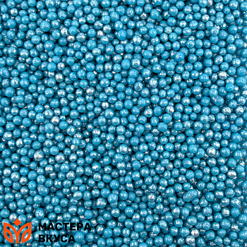 Посыпка Шарики зерновые  Жемчуг  ГОЛУБОЙ №206 (d2-5мм), 25 г 