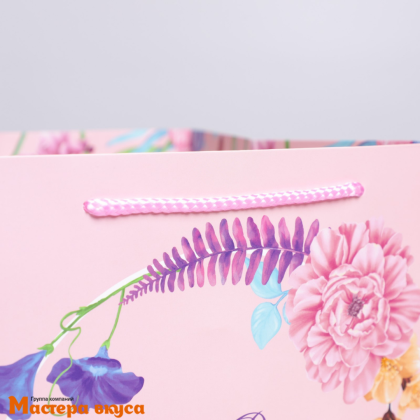 Пакет для торта 300*300*300 мм, с квадратным дном "С днём рождения"