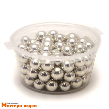 Украшение сахаристое Шарики металл Серебряные d7мм, 50 гр