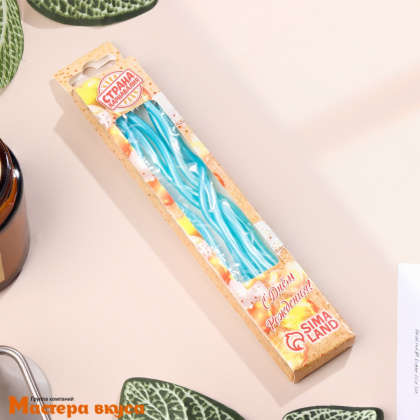 Свечи высокие Волна голубые, (набор 6 шт), h-15см