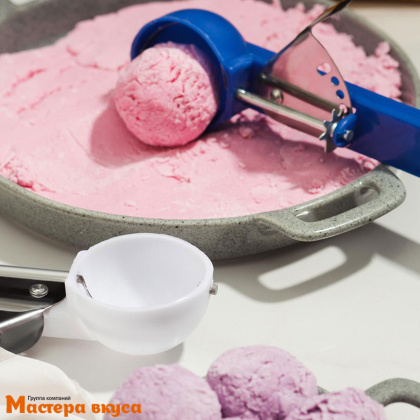 Ложка для мороженого пластиковая с выталкивателем, 50мл, 20,5 см, "Помощник"