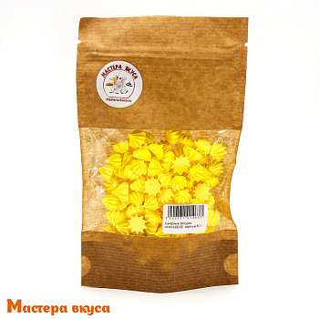 Сахарные украшения МЕРЕНГА (безе) мини, желтые 50 гр
