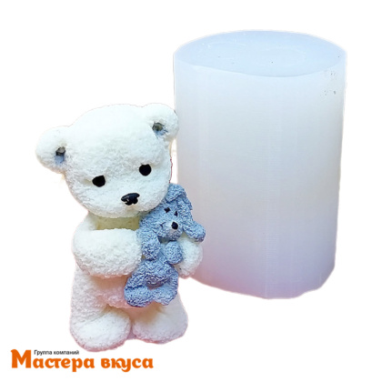 Молд силиконовый  3D МИШКА С ИГРУШКОЙ, изд 4,7*4*h7,2 см (шоколад~55гр)