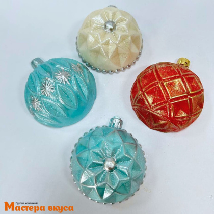 Фигурка из шок. глазури  "Ёлочные игрушки шары", d~6 см