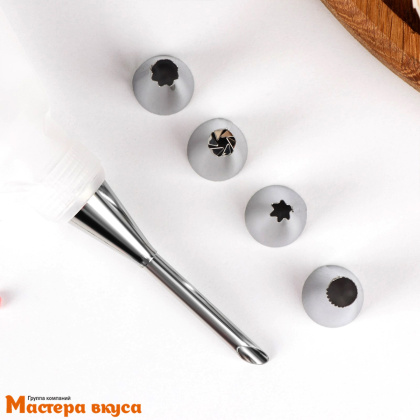 Набор кондитерский  (мешок силикон 22см + 5 насадок d1,7см + адаптер) "Десертный"