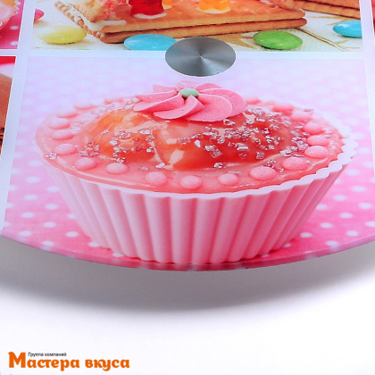 Подставка для торта вращающаяся, стекло, D-32 см, СЛАДОСТИ