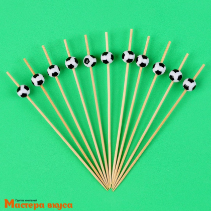 Шпажки "Мячики", дерево, 12 см (набор 12 шт)