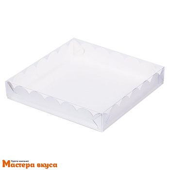 Упаковка для пряников и печенья с прозр. крышкой 120*120*30 мм (серебро) (2-д)