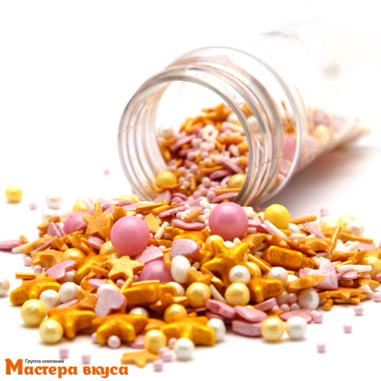 Посыпка  микс  Мастера вкуса РОЗОВОЕ ЗОЛОТО, 50гр