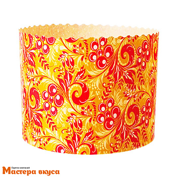 Форма бумажная для кулича (150г) d70*h85 мм РЯБИНА