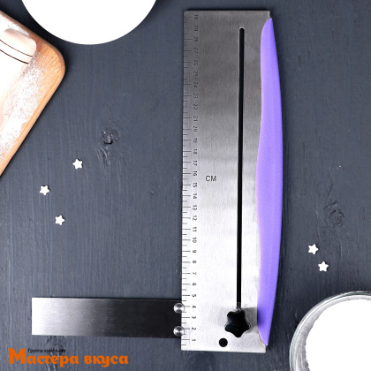 Скрепель-шпатель кондитерский регулируемый 31*23*3 см, 2 части (прямой угол) металический