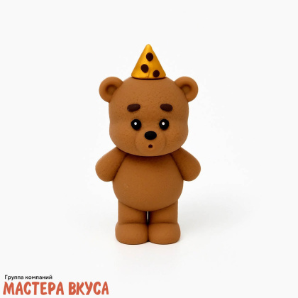 Декор для торта "МИШКА ЗАДУВАЕТ СВЕЧУ", 4*3*8,5см