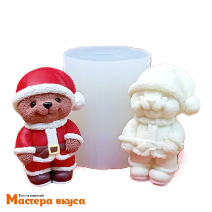 Молд силиконовый  3D МИШКА САНТА КЛАУС, изд 5,5*4,4*h8,2 см (шоколад~80гр)
