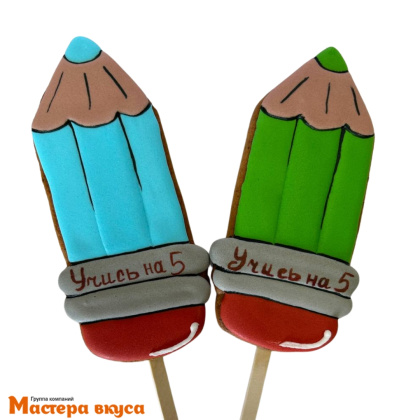 Топпер имбирный пряник "1 сентября Карандаш", ~6,5*12 см,~50 гр