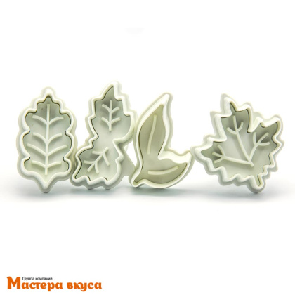 Вырубка-плунжер с выталкивателем ЛИСТОЧКИ МИКС, h~5,5/6,5 см, (набор 4 шт)