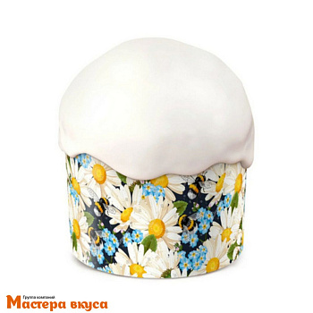 Форма бумажная для кулича ( 75г) d60*h45 мм РОМАШКИ