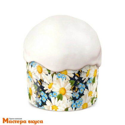Форма бумажная для кулича ( 75г) d60*h45 мм РОМАШКИ