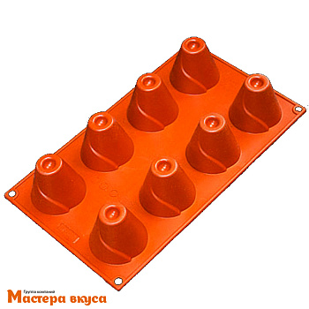 Форма силиконовая ЦИЛИНДР САВАРЕН (пирамида) , (8 ячеек), d~5см h~6cм ^^