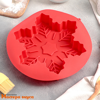 Форма силиконовая СНЕЖИНКА, 22,5*3,5 см 