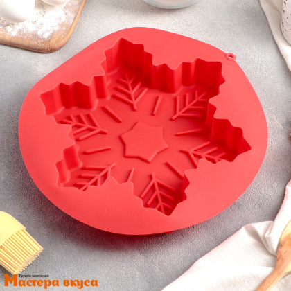 Форма силиконовая СНЕЖИНКА, 22,5*3,5 см 