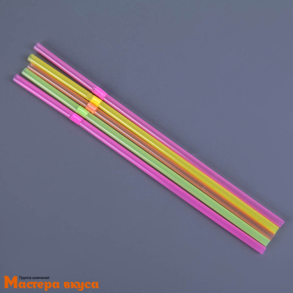 Трубочки  коктейльные с изгибом (гофра), 21 см, (упак 50 шт) Ассорти
