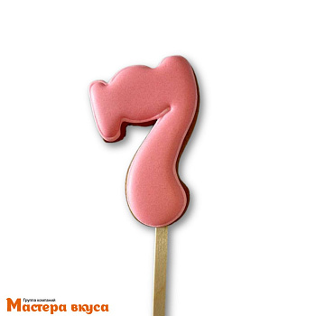 Топпер имбирный пряник-цифра фигурная, розовая - 7