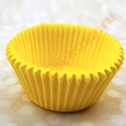 Капсула бумажная круглая, d-5см h-3см, ЖЕЛТАЯ "Тарталетка" 45 гр/м, (упак ~20-25шт)