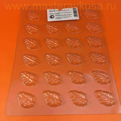 Форма для шоколада пластиковая ЛИСТИКИ, (24 ячейки) 