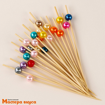 Шпажки "Жемчужина микс", дерево, 11 см (набор 24 шт)