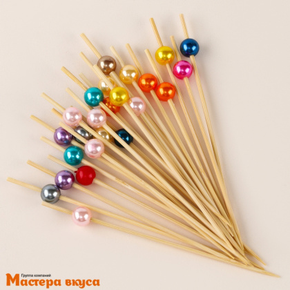 Шпажки "Жемчужина микс", дерево, 11 см (набор 24 шт)