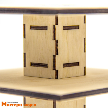 Подставка для торта КУБИК-РУБИК, дерево 15*15 см