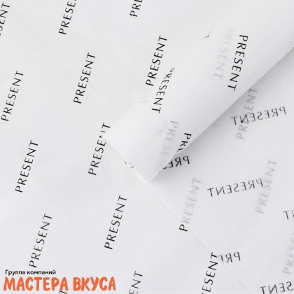 Бумага упаковочная тишью "Present" 50*70 см (упак 5 листов) 