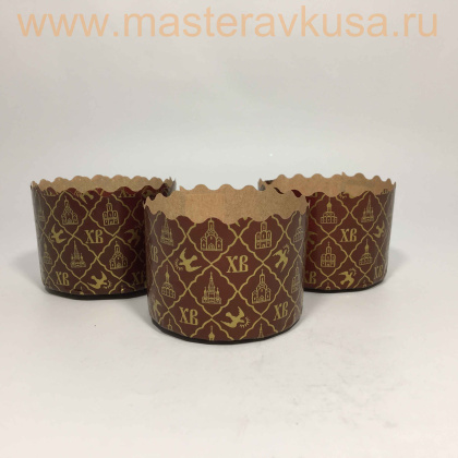 Форма бумажная для кулича (450г) d124*h100 мм ХВ ЗОЛОТО