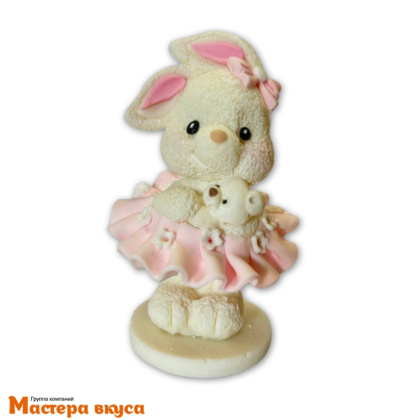 Фигурка из шок. глазури "Зайка с мишкой", h~9 см 