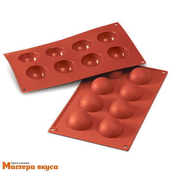 Форма силиконовая ПОЛУСФЕРА (шар),  d 40 мм, (15 ячеек), SilikonFlex Италия