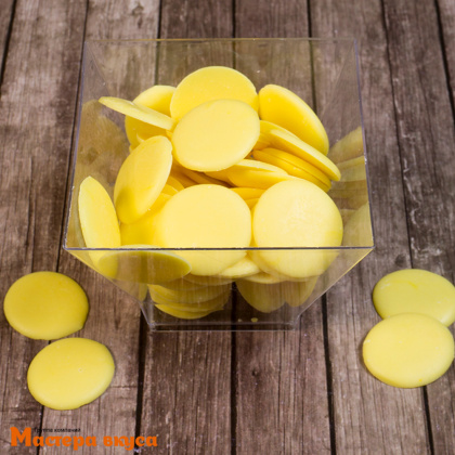 Глазурь Шокомилк со вкусом Банана желтые дропсы, (коробка 6,5 кг - фасовка 1 кг)