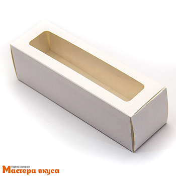 Упаковка для макаронс  6 шт, с окном 180*55*55 мм (белая)