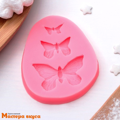 Молд силиконовый БАБОЧКИ 3в1, ~7,5*6*1 см