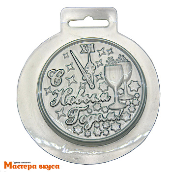 Форма для шоколада пластиковая (НГ) МЕДАЛЬ НОВОГОДНЯЯ №2 80*80*10мм 