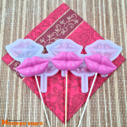 Форма для леденцов силиконовая ГУБЫ, (5 ячеек) 6*3,5 см