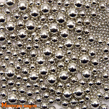 Украшение сахаристое Шарики металл Серебро МИКС (d2 мм,3мм,5мм,7мм) 50 гр