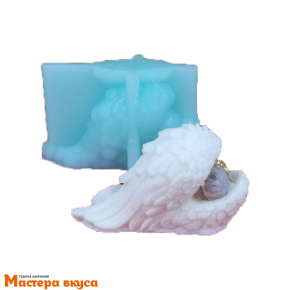 Молд силиконовый  3D АНГЕЛ СПИТ В КРЫЛЬЯХ, изд 6,3*h4,3 см (шоколад~20гр)