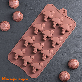 Форма для шоколада силиконовая  ФЛАМИНГО, (12 ячеек) 20*10,5 см